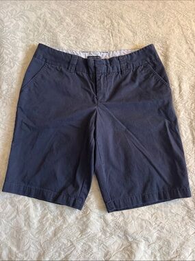 Tommy Hilfiger Navy Flat-Front Cotton Bermuda Women’s Shorts